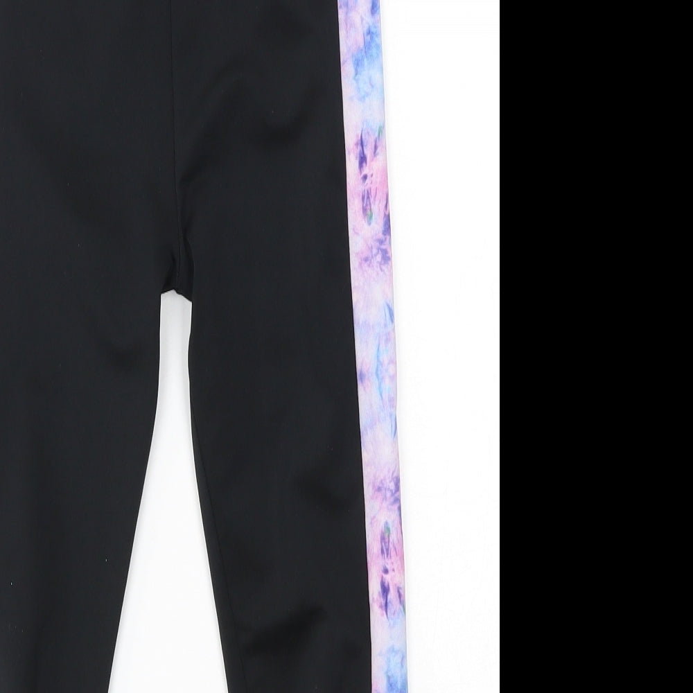 Miss Evie Girls Black  Polyester Jegging Trousers Size 7-8 Years  Regular