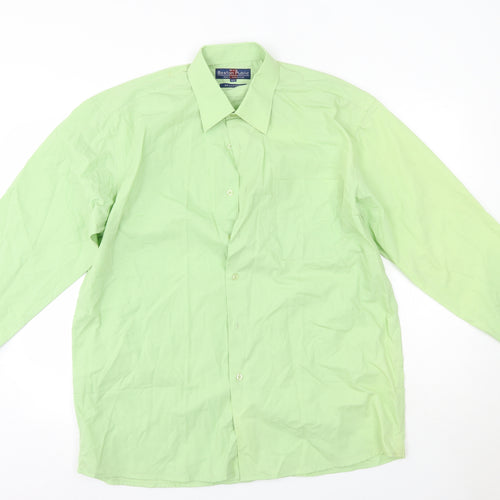 Boston Public Mens Green  Cotton  Button-Up Size 41 Collared