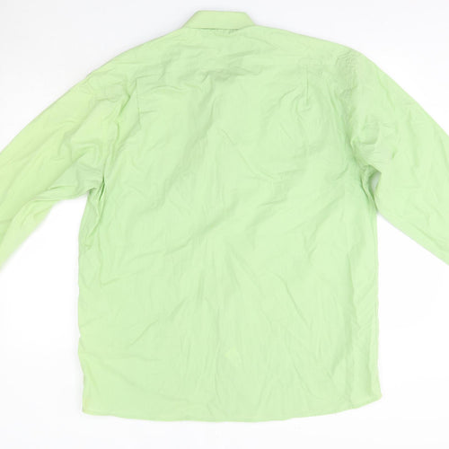 Boston Public Mens Green  Cotton  Button-Up Size 41 Collared