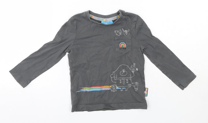 George Baby Grey Cotton Basic Casual Size 18-24 Months Round Neck
