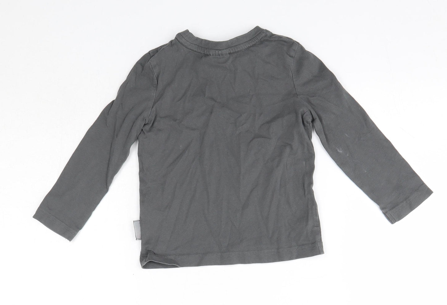 George Baby Grey  Cotton Basic Casual Size 18-24 Months Round Neck