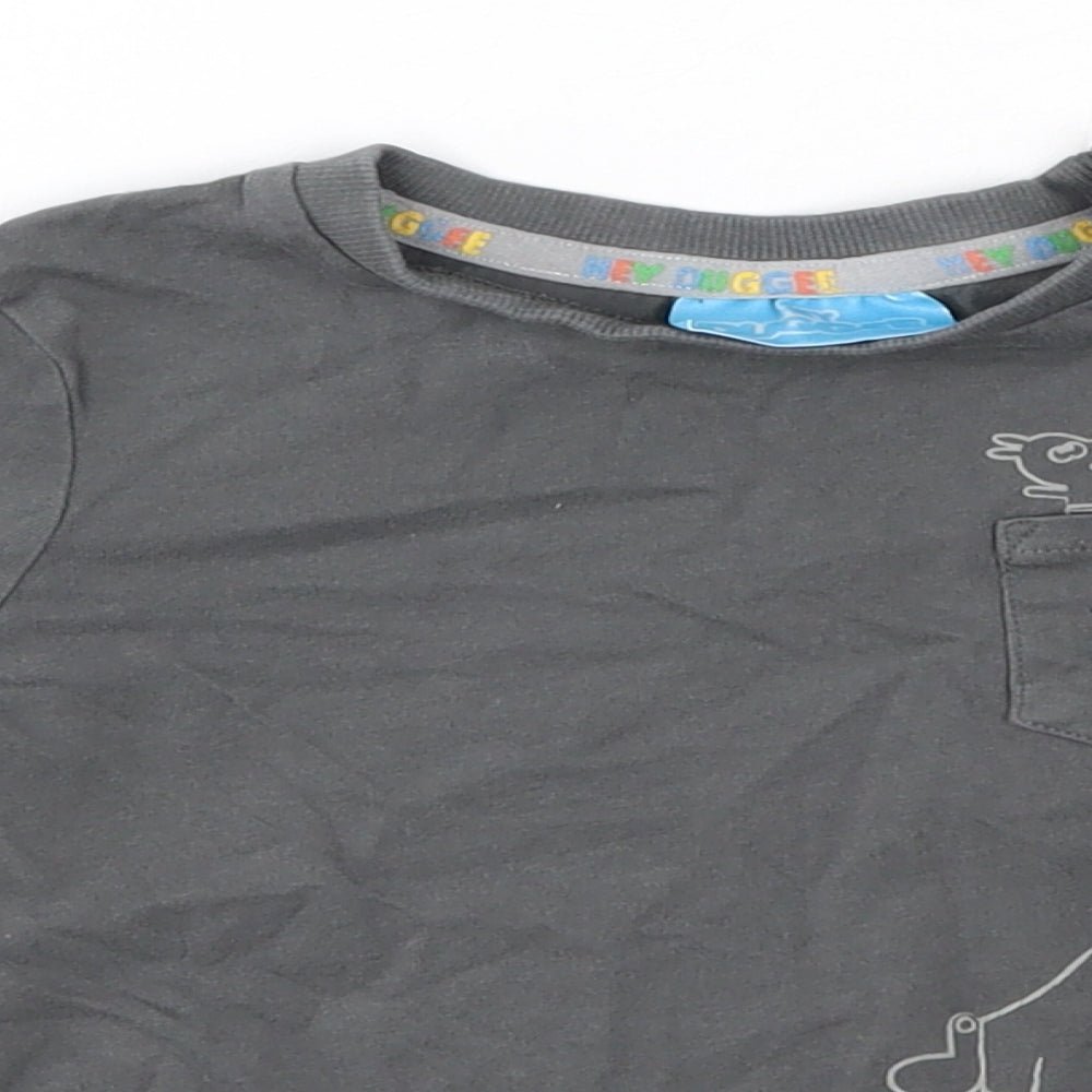 George Baby Grey  Cotton Basic Casual Size 18-24 Months Round Neck