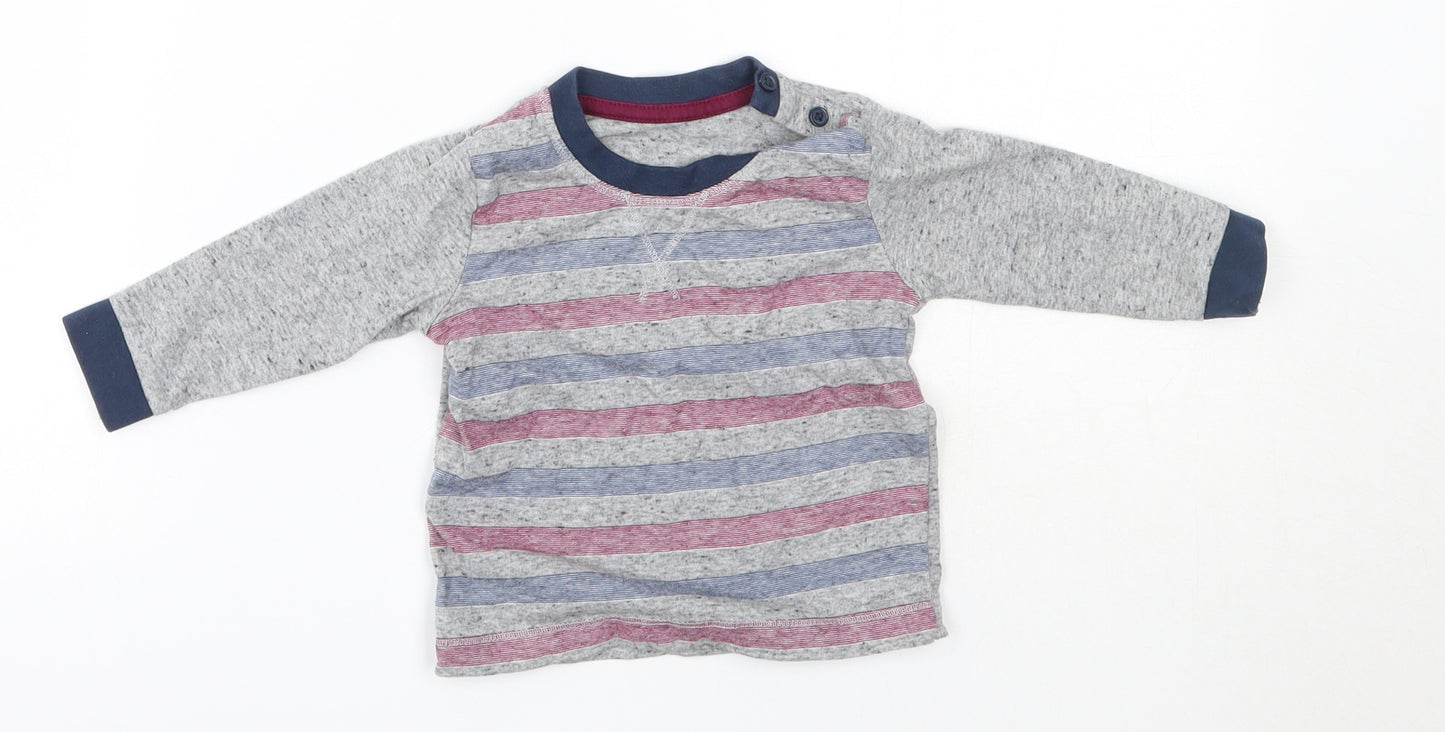 Matalan Baby Multicoloured Striped Cotton Basic Casual Size 3-6 Months Round Neck