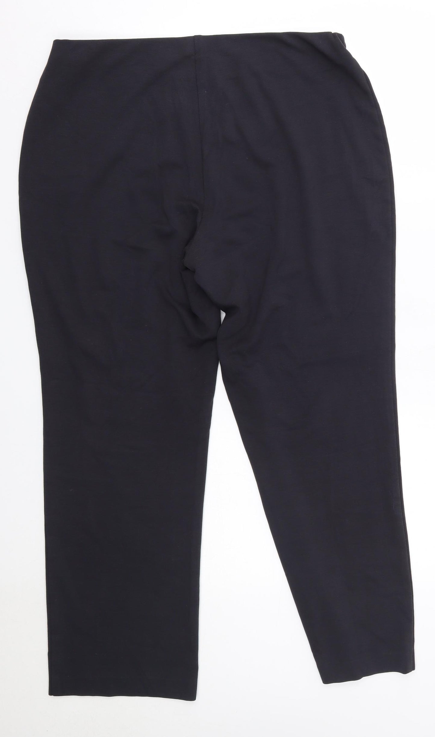 M&S Womens Blue  Viscose Dress Pants Trousers Size 16 L28 in Regular