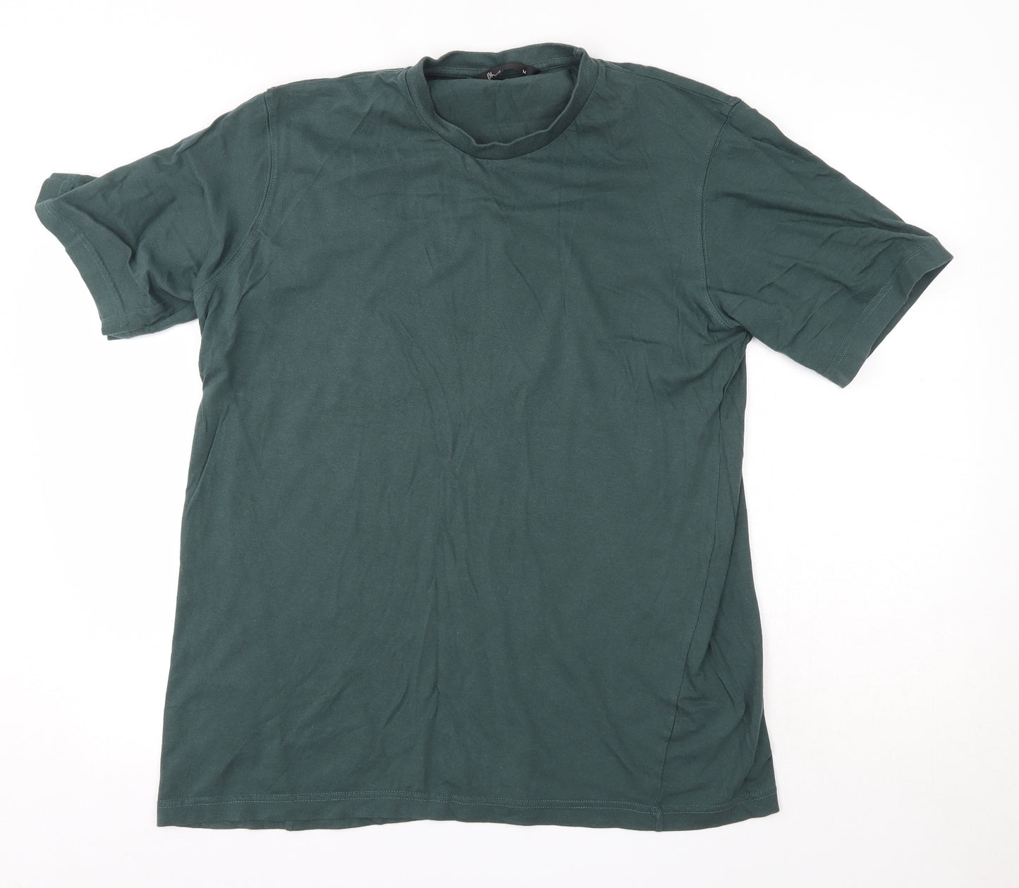 BHS Mens Green  Cotton  T-Shirt Size M Round Neck