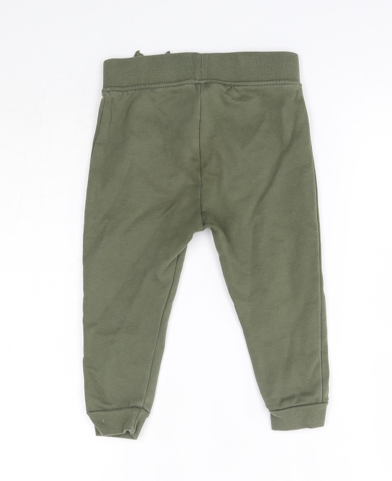 Primark Baby Green  Cotton Jogger Trousers Size 18-24 Months