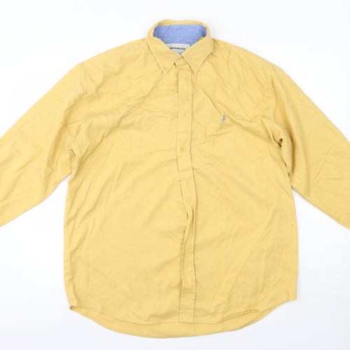 Northwood Mens Yellow  Polyester  Button-Up Size M Collared