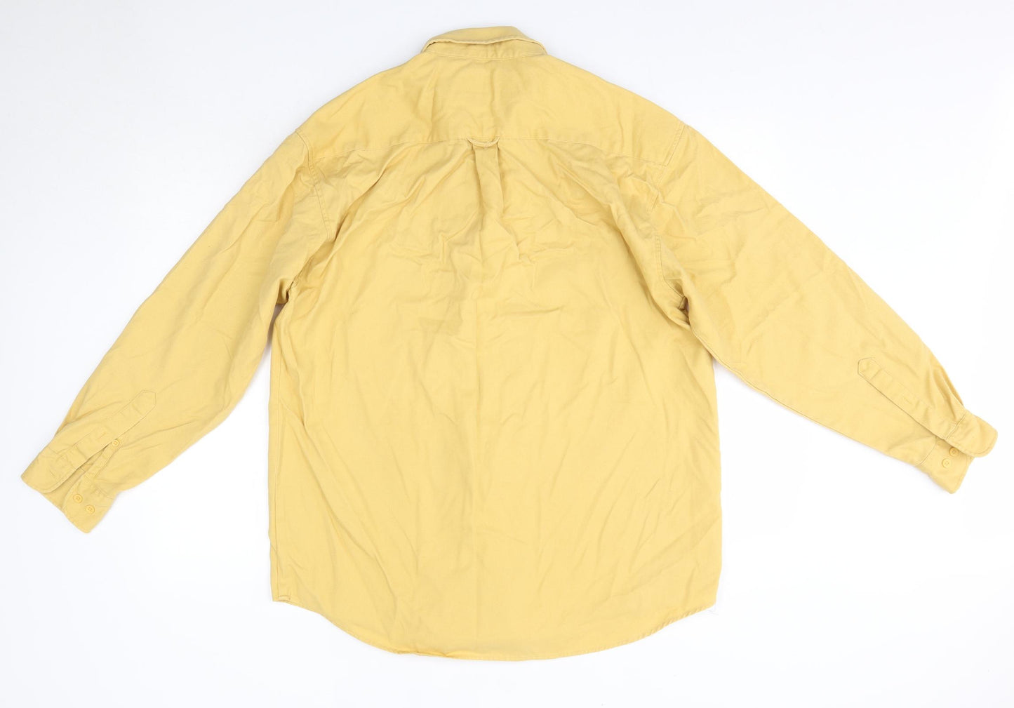 Northwood Mens Yellow  Polyester  Button-Up Size M Collared