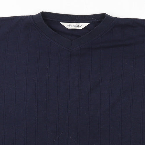 Berkertex Mens Blue  Cotton  T-Shirt Size M V-Neck