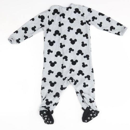 Primark Baby Grey Solid Polyester  One Piece Size 18-24 Months   - Mickey Mouse