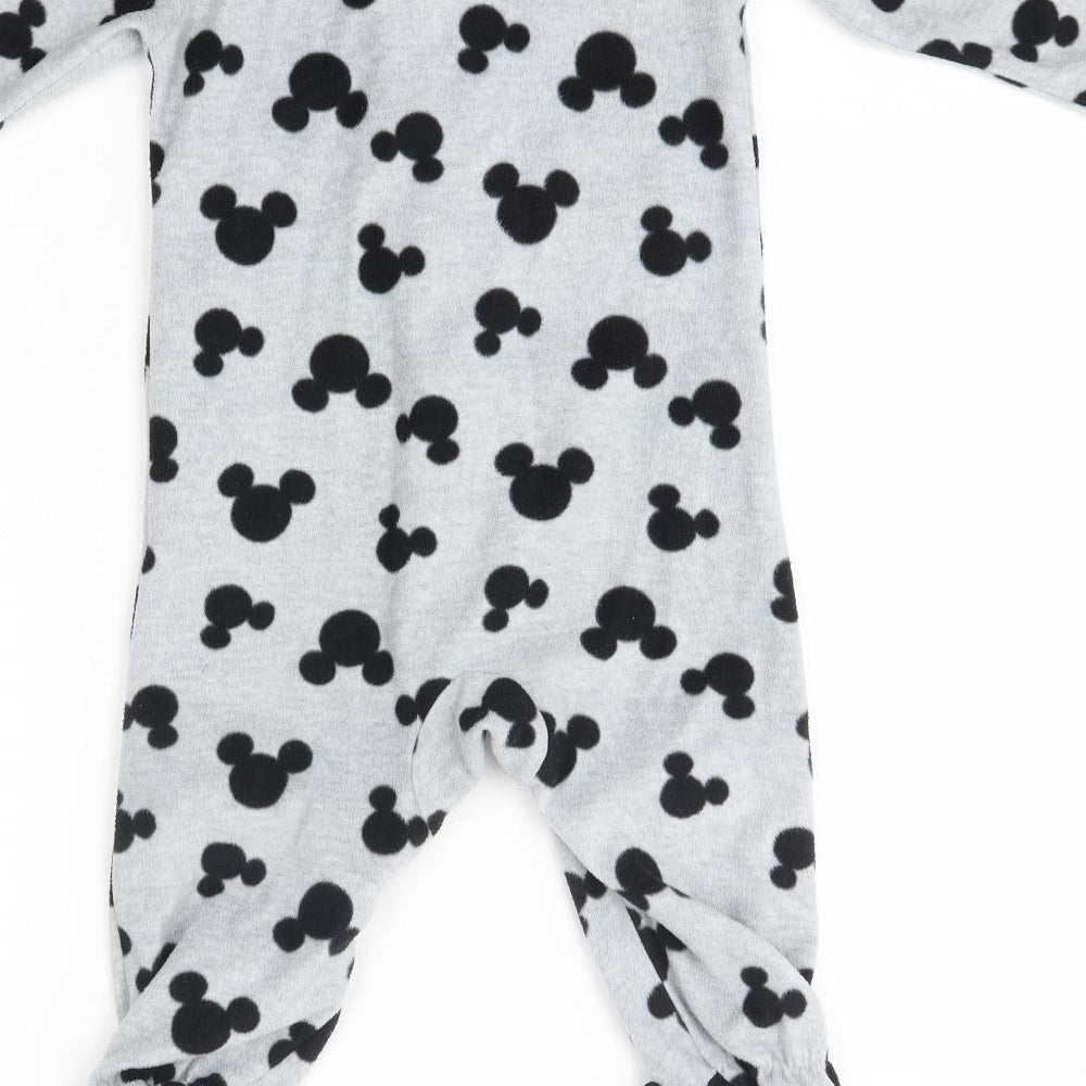 Primark Baby Grey Solid Polyester  One Piece Size 18-24 Months   - Mickey Mouse