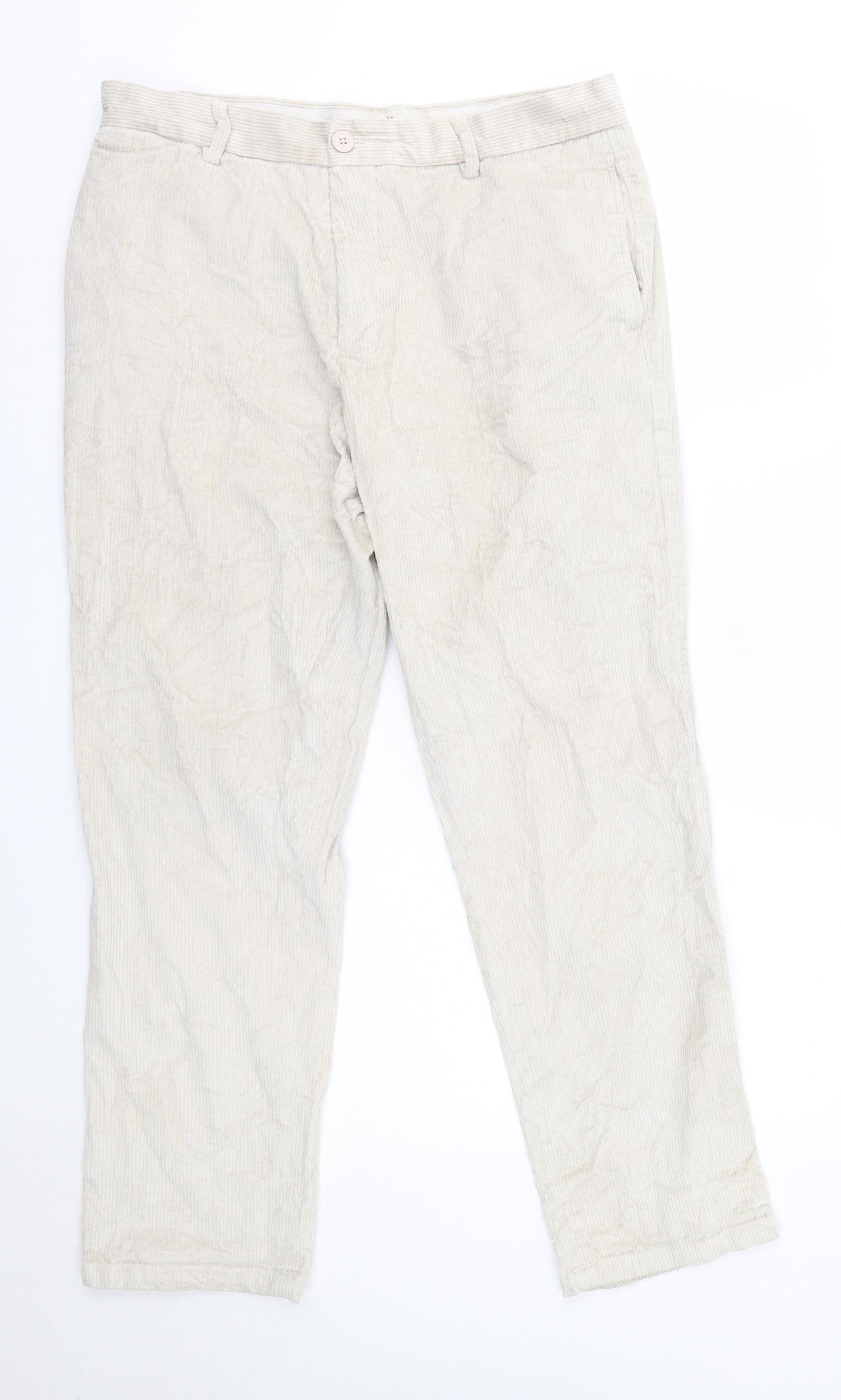 Mason Mens Ivory  Cotton Trousers  Size 34 in L28 in Regular