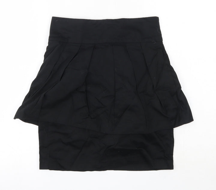 New Look Womens Black Cotton Straight & Pencil Skirt Size 8