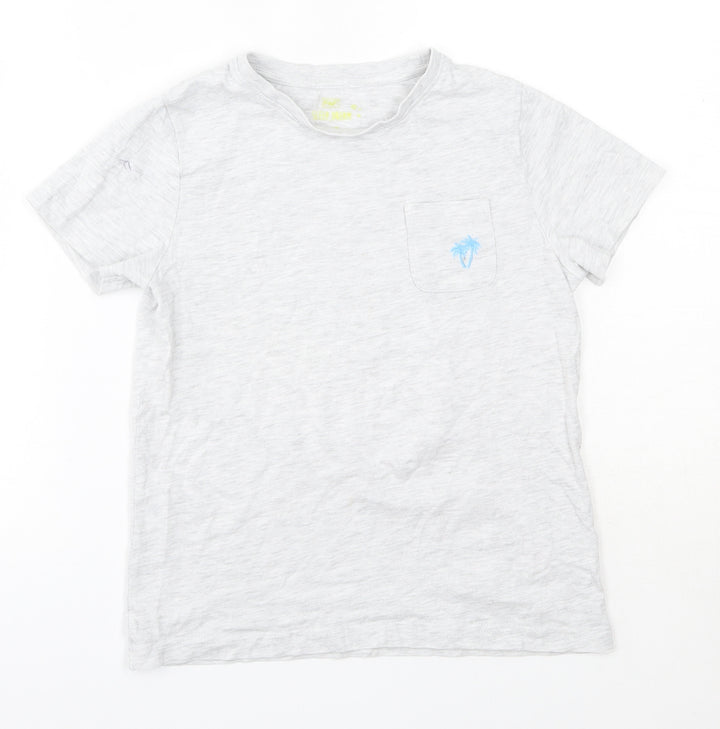 F&F Boys Grey  Cotton Basic T-Shirt Size 7-8 Years Round Neck