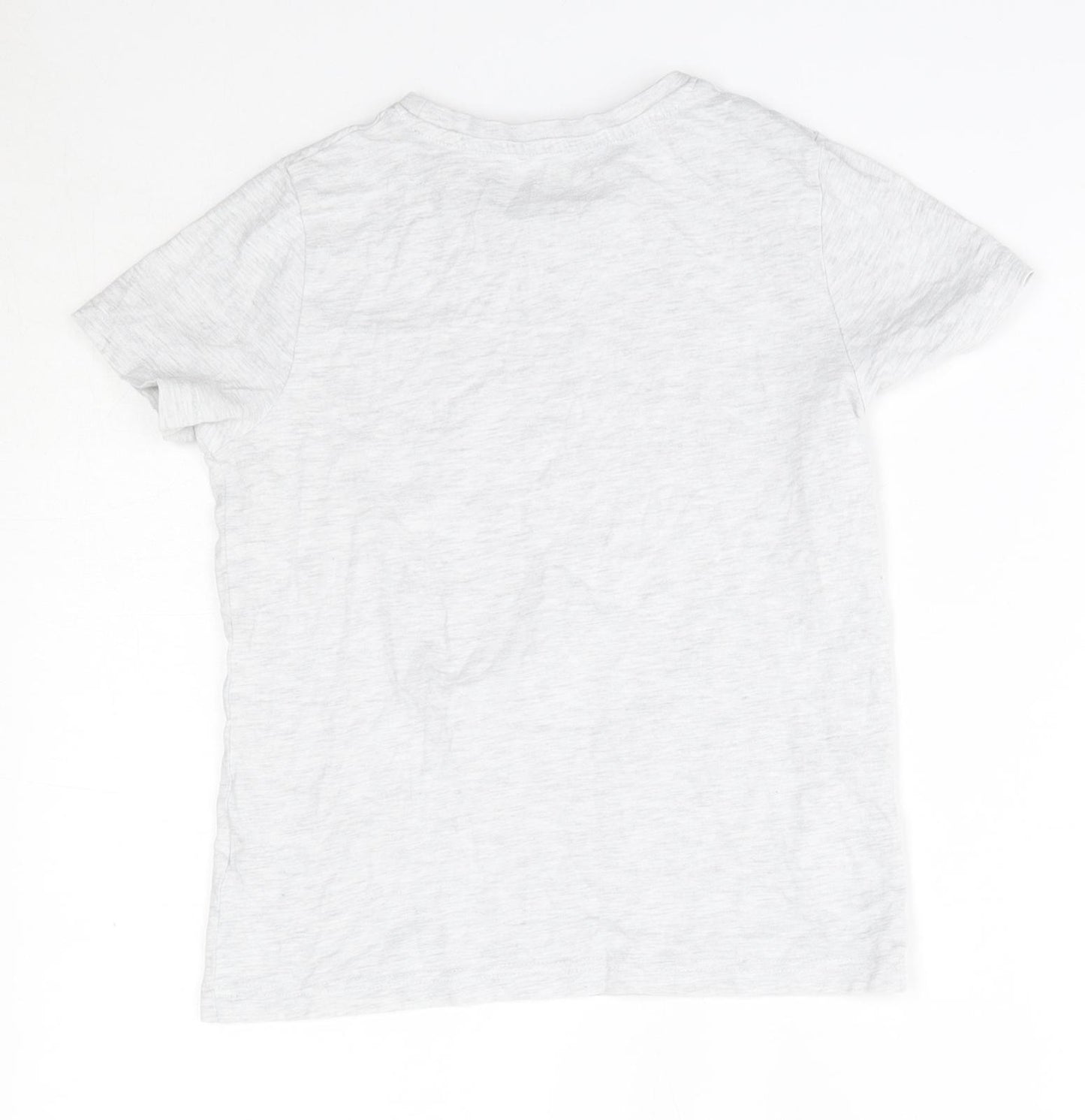 F&F Boys Grey  Cotton Basic T-Shirt Size 7-8 Years Round Neck