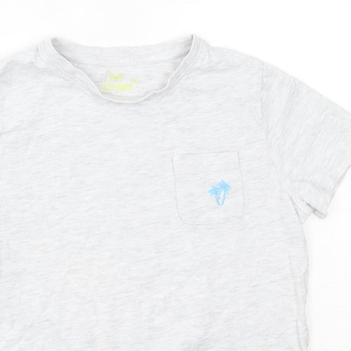 F&F Boys Grey  Cotton Basic T-Shirt Size 7-8 Years Round Neck