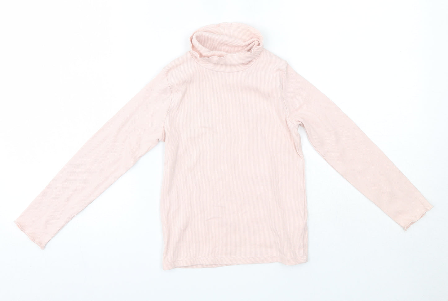F&F Girls Pink  Cotton Basic Casual Size 6-7 Years Roll Neck