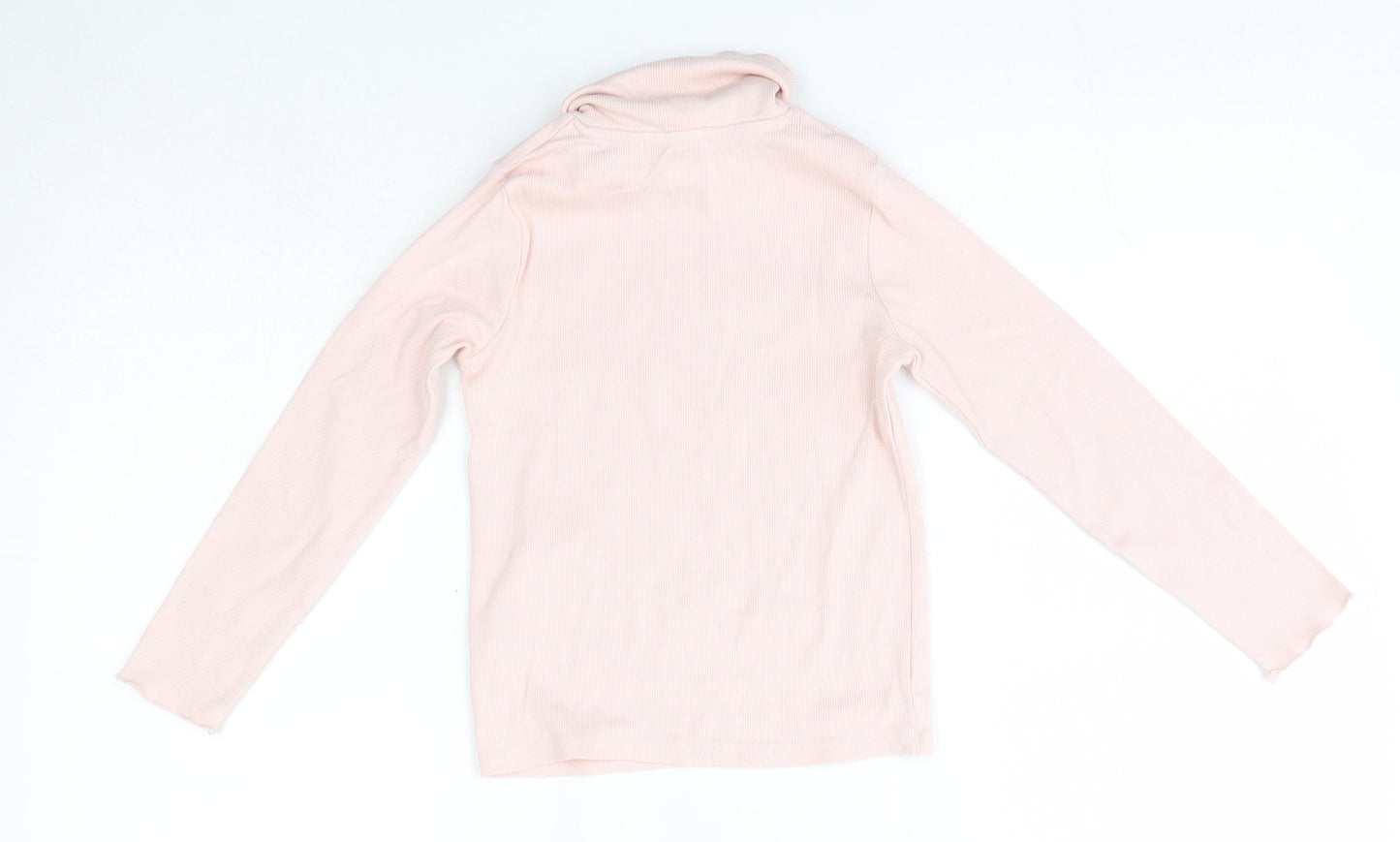 F&F Girls Pink  Cotton Basic Casual Size 6-7 Years Roll Neck