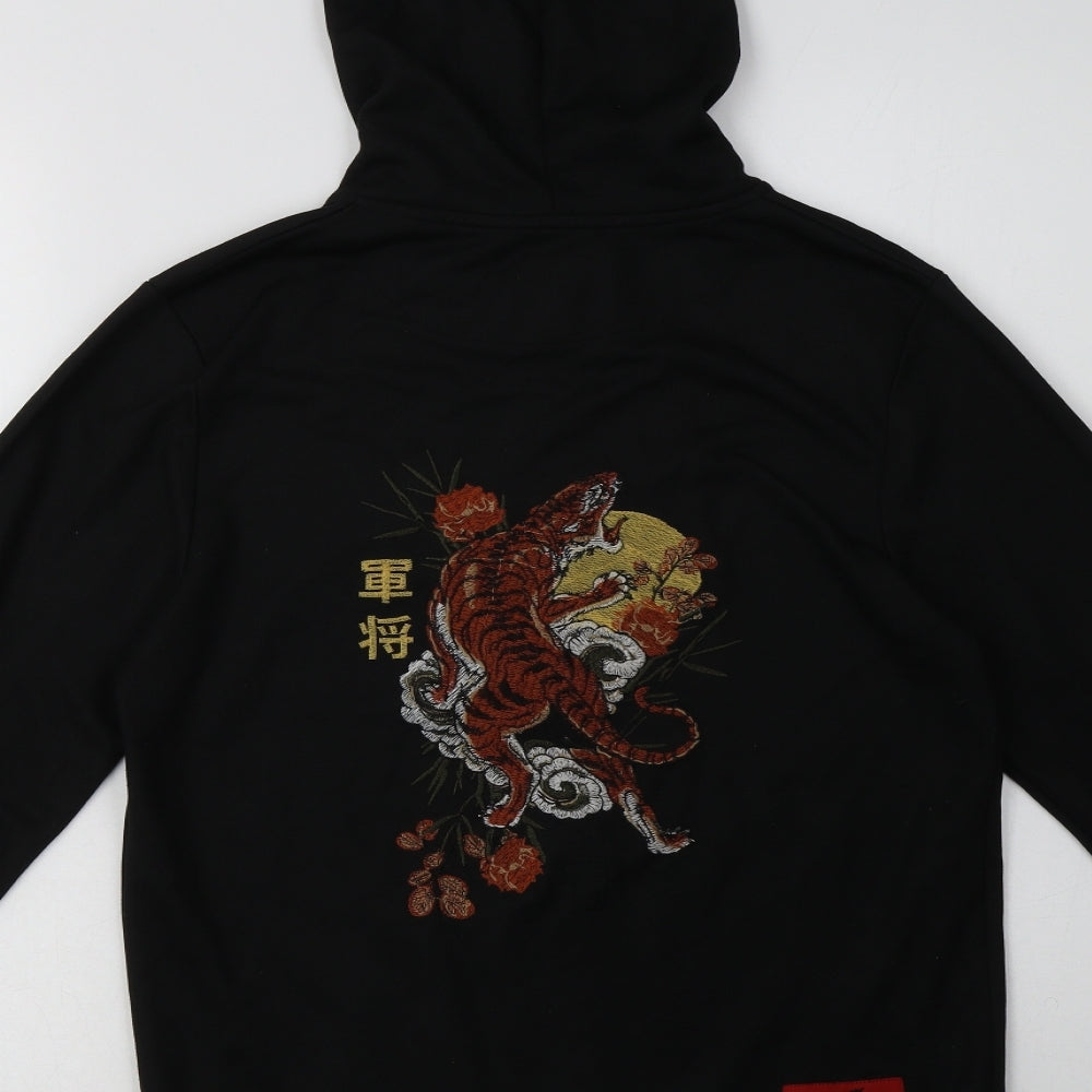 DFND Mens Black  Polyester Full Zip Hoodie Size S   - Tiger