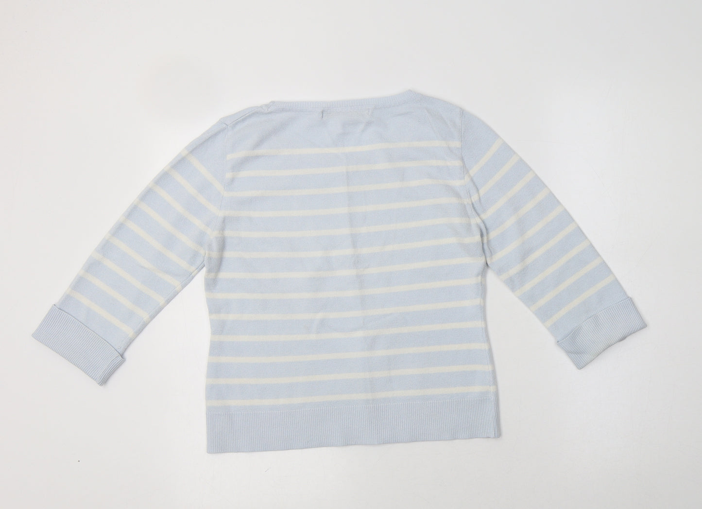 Kaliko Womens Blue Crew Neck Striped  Pullover Jumper Size 12