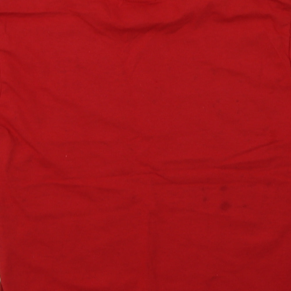 Fruit of the Loom Womens Red  Cotton Basic T-Shirt Size XS Crew Neck - manchester Pride
