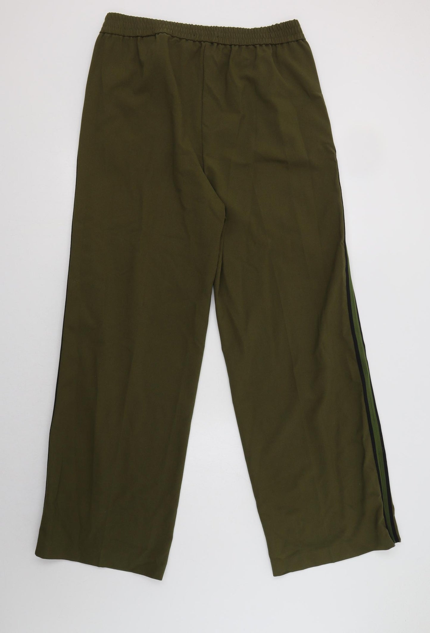 M&S Womens Green  Polyester Trousers  Size 16 L32 in Regular