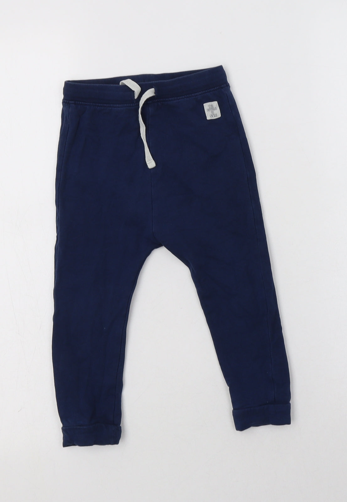 M&S Baby Blue  Cotton Jogger Trousers Size 18-24 Months  Drawstring