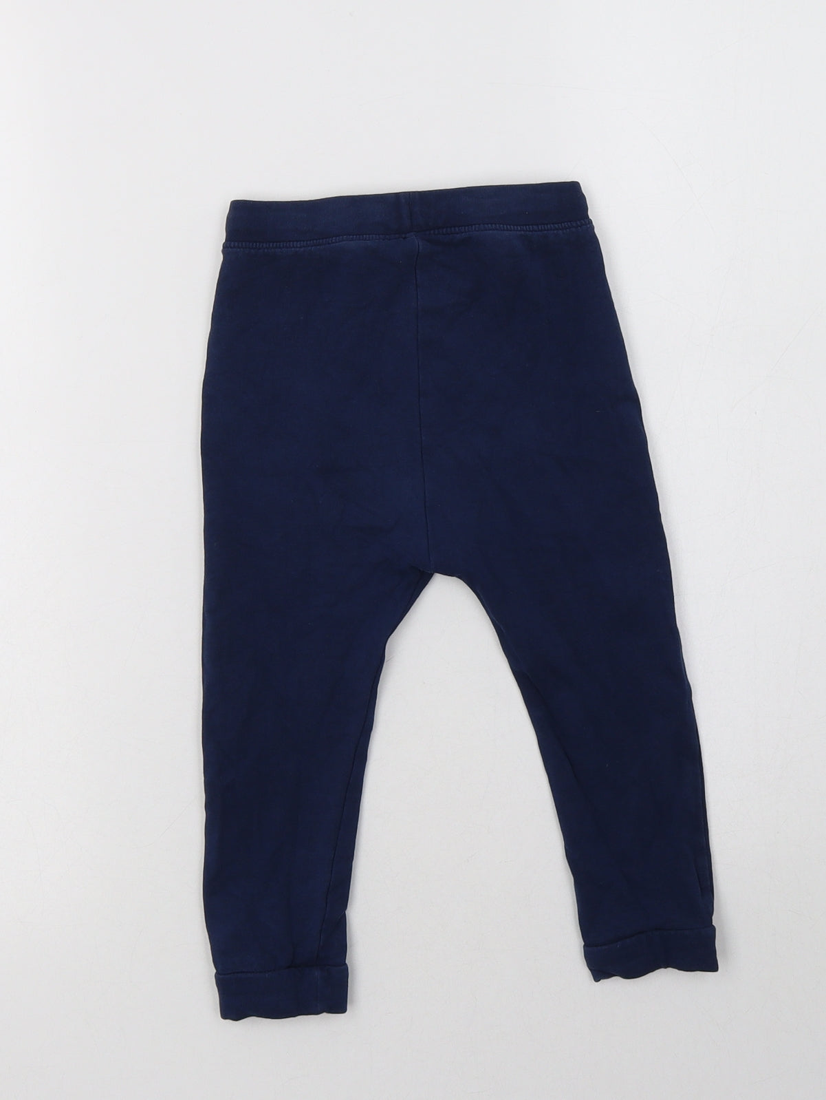 M&S Baby Blue  Cotton Jogger Trousers Size 18-24 Months  Drawstring