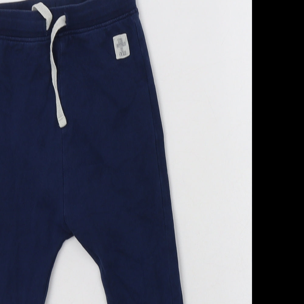 M&S Baby Blue  Cotton Jogger Trousers Size 18-24 Months  Drawstring