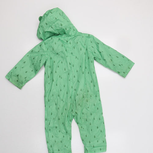 M&S Baby Green Geometric   Snowsuit Size 18-24 Months   Zip - Frog