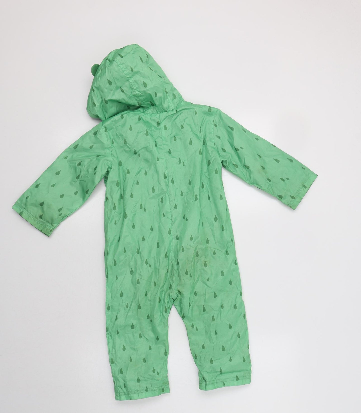 M&S Baby Green Geometric   Snowsuit Size 18-24 Months   Zip - Frog