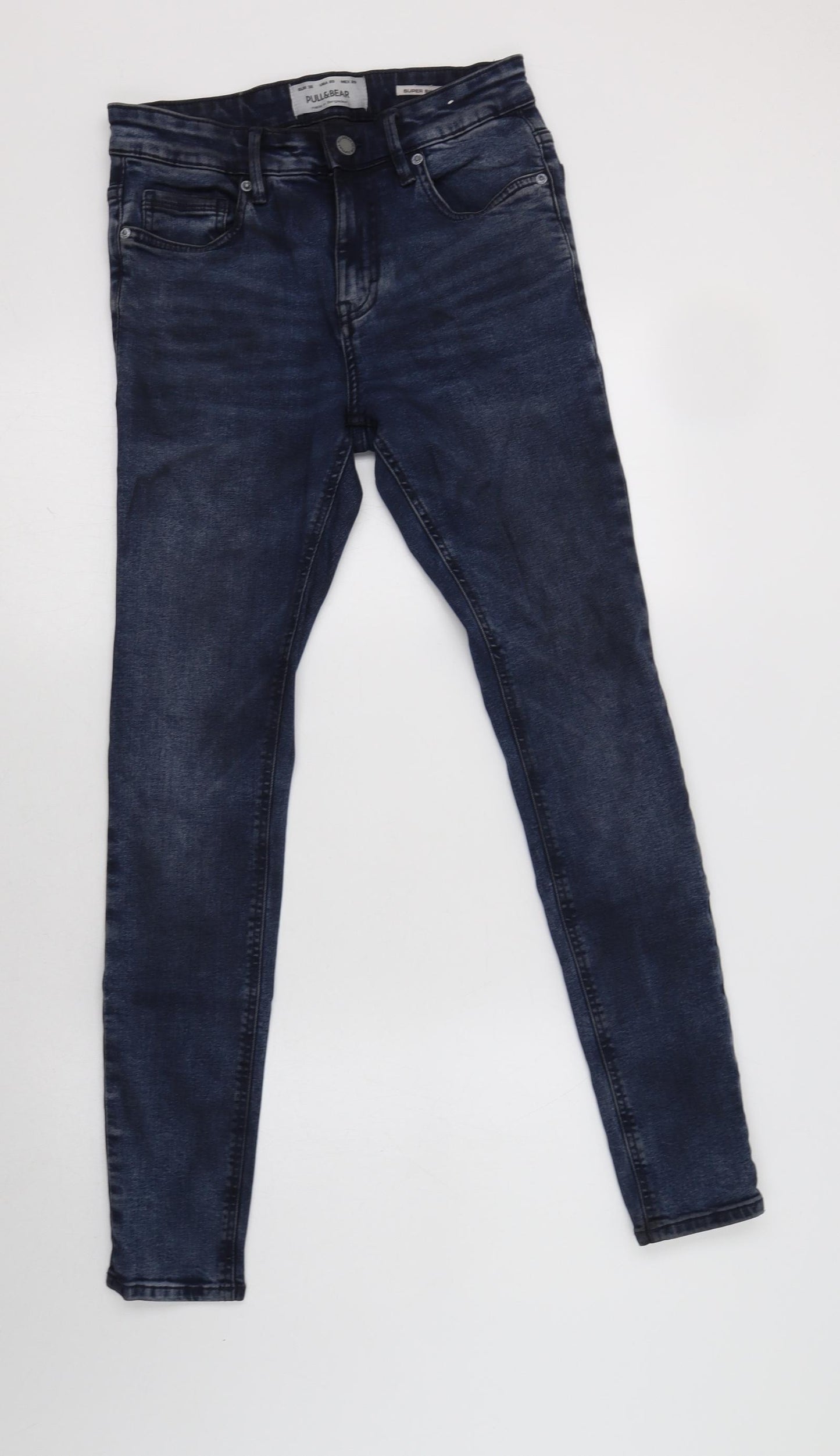 Pull & Bear Womens Blue  Cotton Skinny Jeans Size 8 L31 in Regular Button