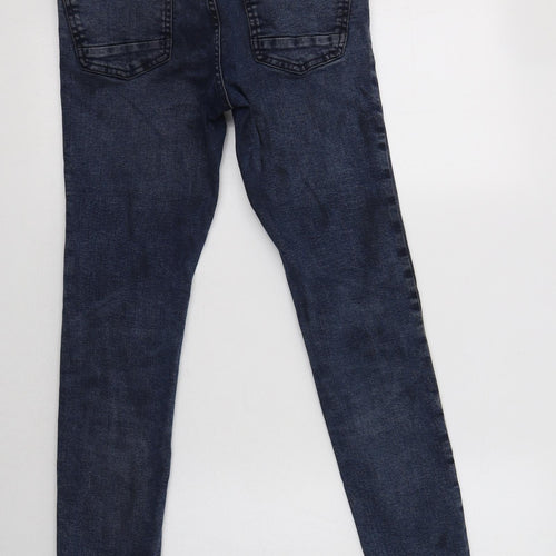Pull & Bear Womens Blue  Cotton Skinny Jeans Size 8 L31 in Regular Button
