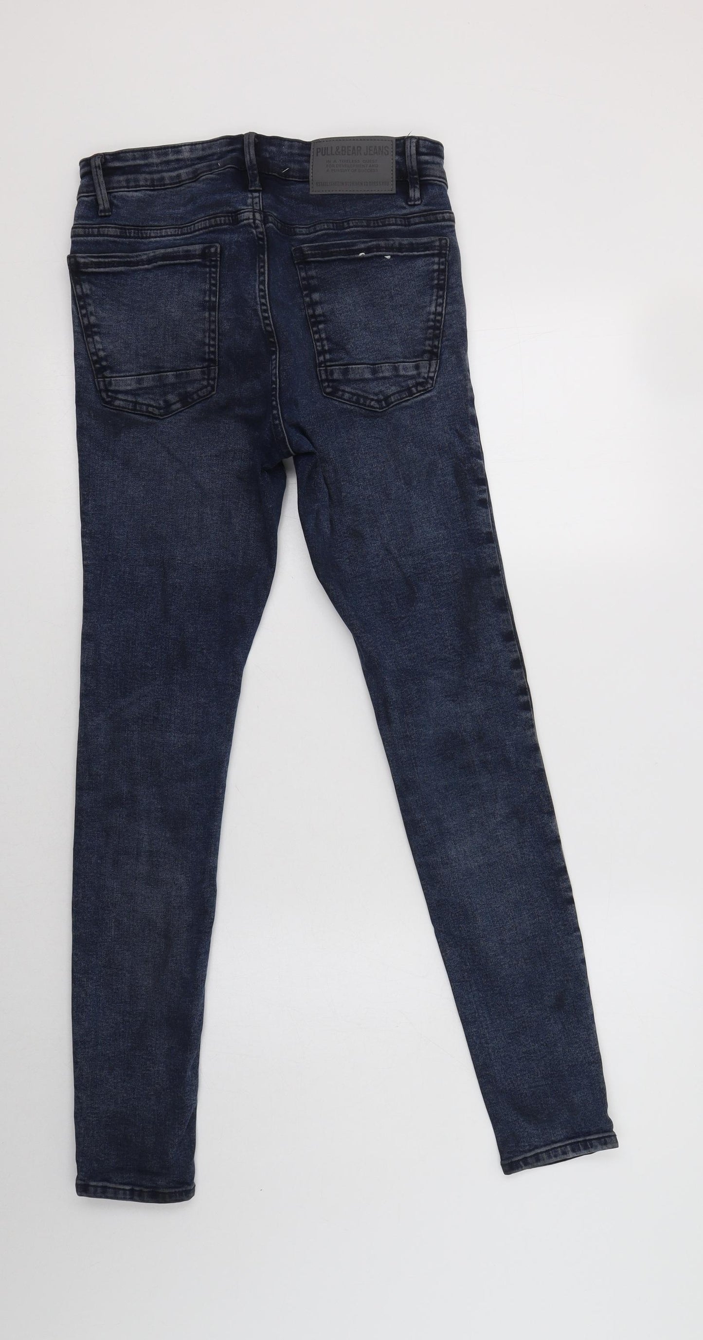 Pull & Bear Womens Blue  Cotton Skinny Jeans Size 8 L31 in Regular Button