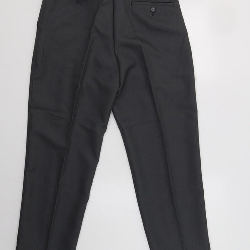 Carabou Mens Grey  Polyester Dress Pants Trousers Size 36 L27 in Regular Button