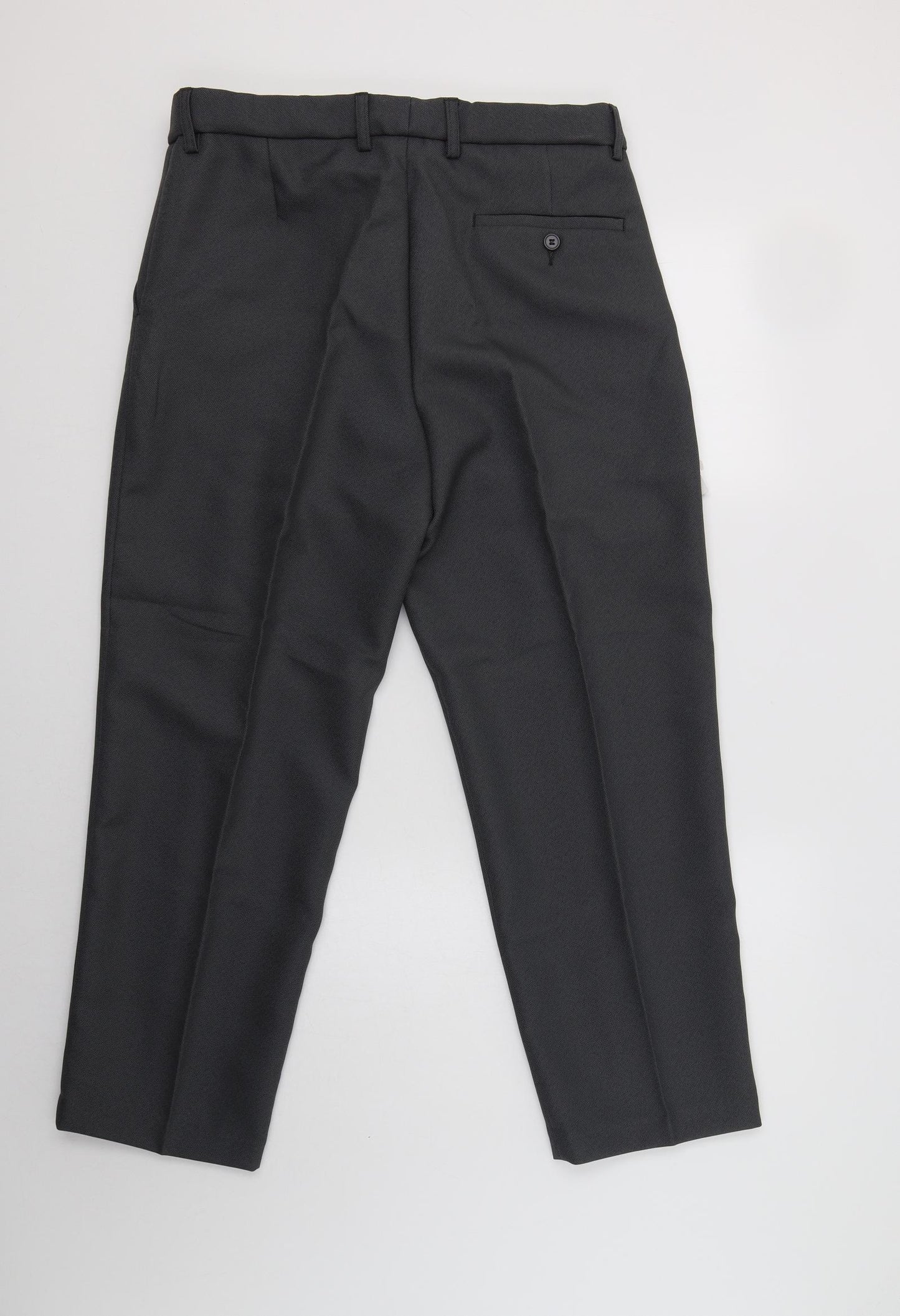Carabou Mens Grey  Polyester Dress Pants Trousers Size 36 L27 in Regular Button