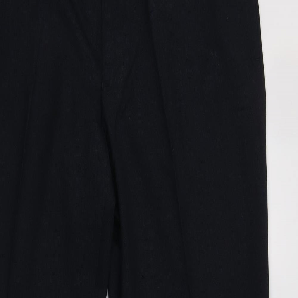 M&S Mens Blue  Polyester Dress Pants Trousers Size 40 L31 in Regular Hook & Loop
