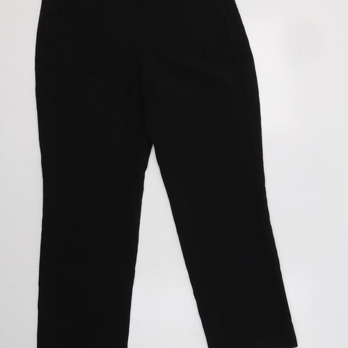 M&S Womens Black  Polyester Dress Pants Trousers Size 10 L27 in Regular Button