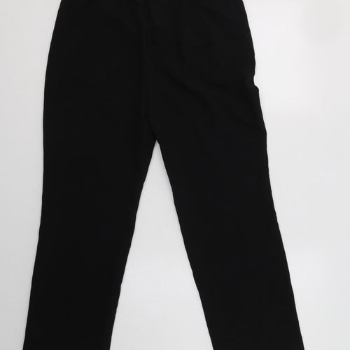 M&S Womens Black  Polyester Dress Pants Trousers Size 10 L27 in Regular Button