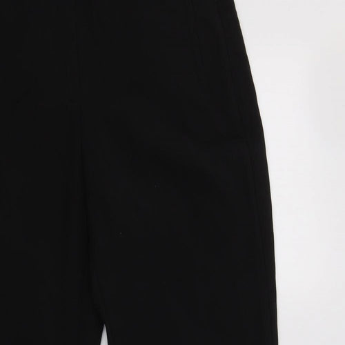 M&S Womens Black  Polyester Dress Pants Trousers Size 10 L27 in Regular Button