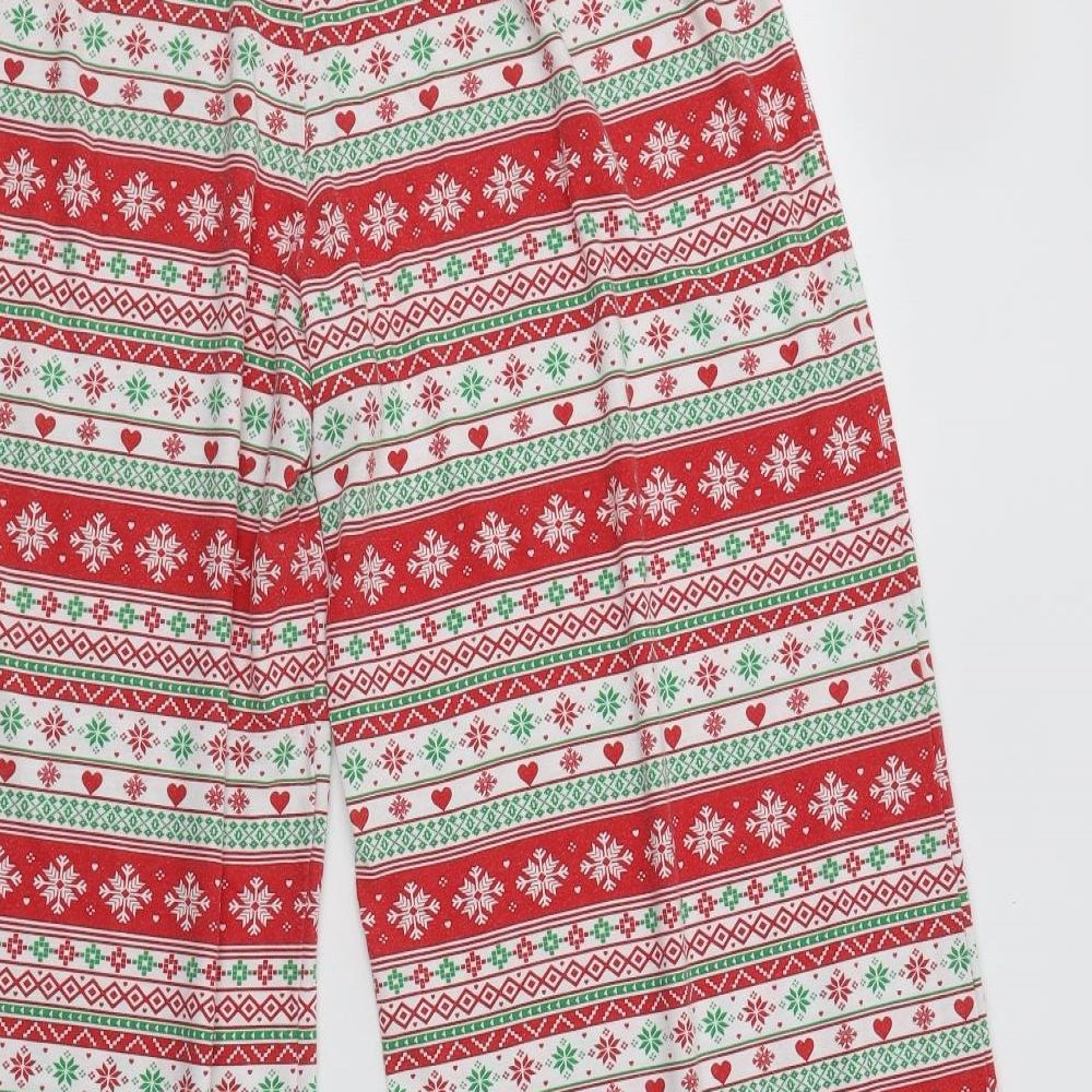 JD Williams Womens Red Fair Isle Polyester  Pyjama Pants Size 18