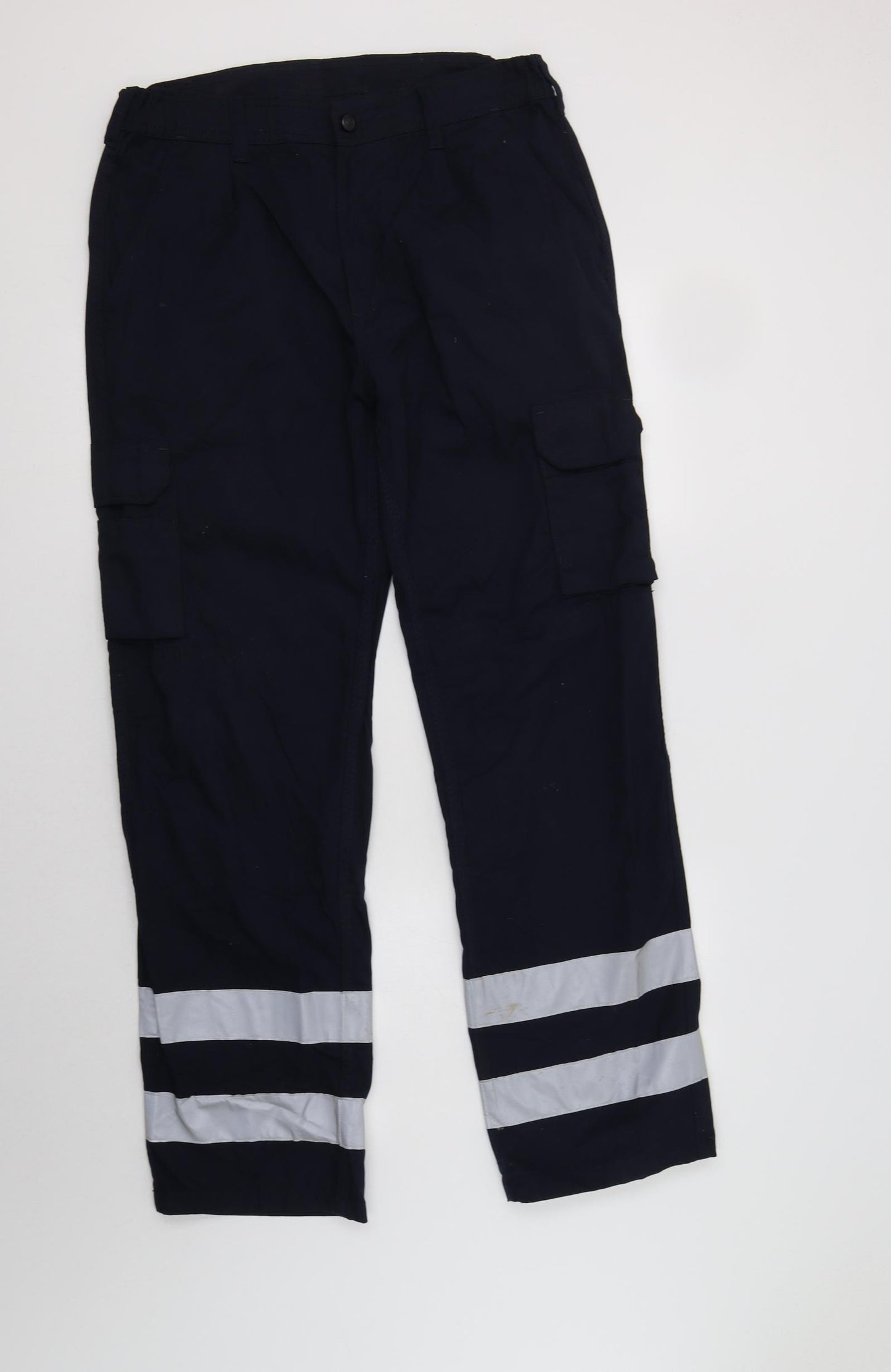 Orn Mens Blue  Polyester Cargo Trousers Size 34 L34 in Regular Button - Work Wear