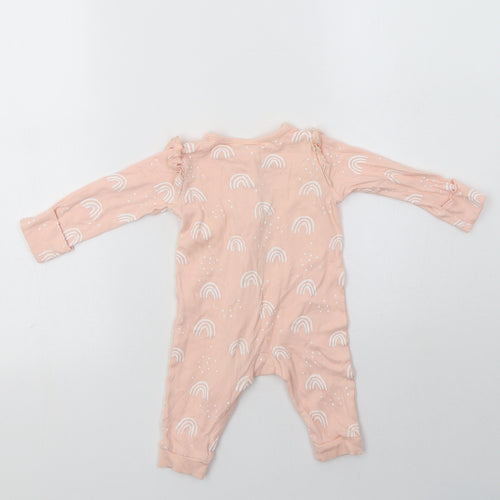 George Baby Pink Geometric Cotton Babygrow One-Piece Size 3-6 Months  Zip - Rainbow Print