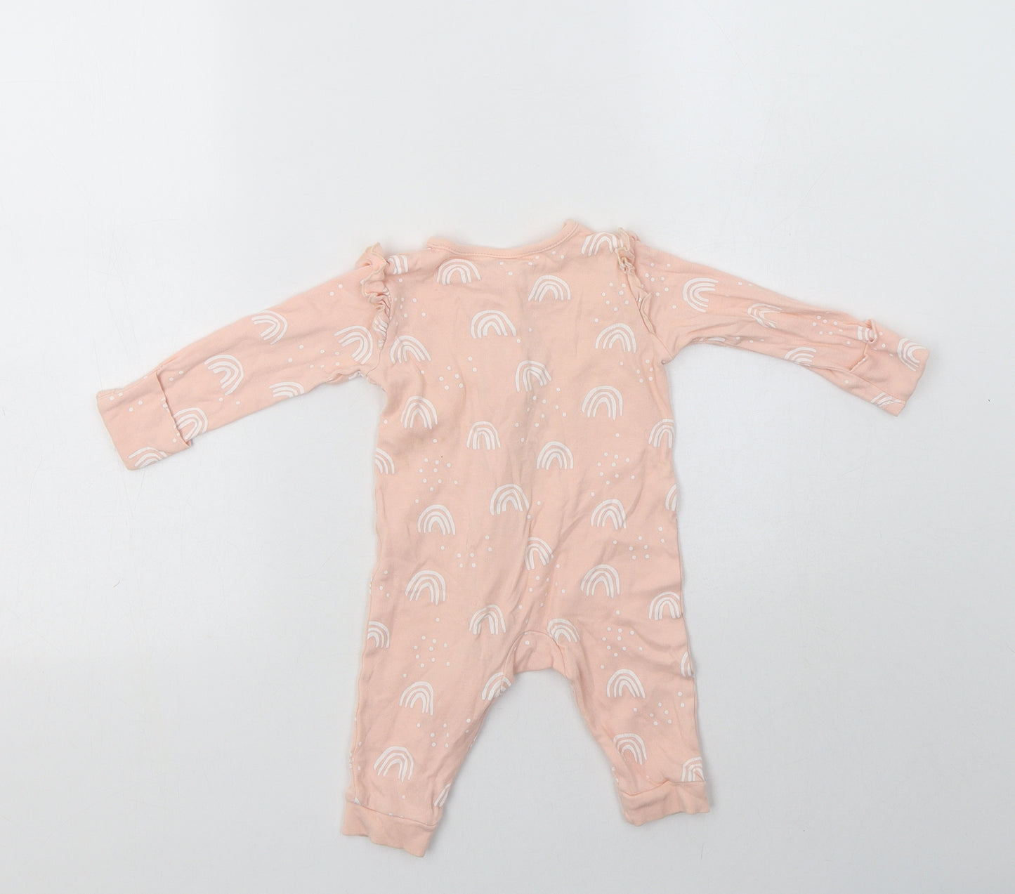 George Baby Pink Geometric Cotton Babygrow One-Piece Size 3-6 Months  Zip - Rainbow Print