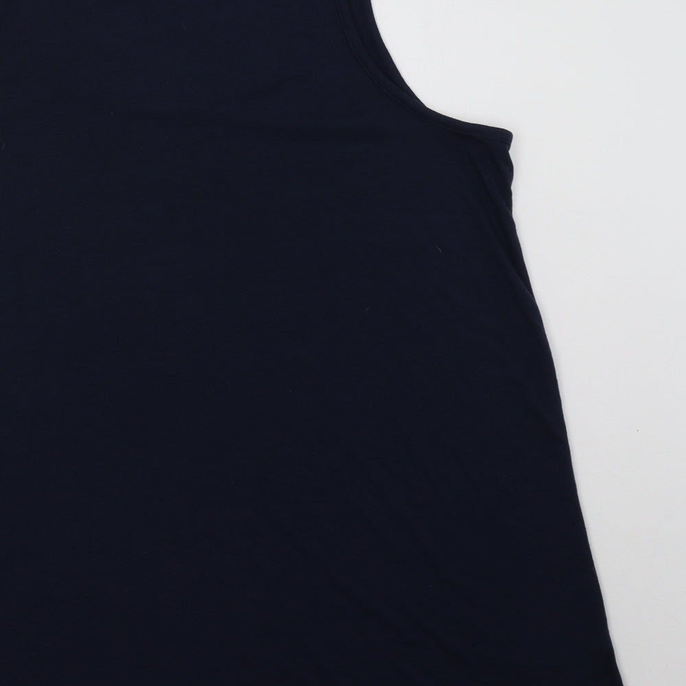 Capsule Womens Blue  Polyester Basic Tank Size 24 Scoop Neck