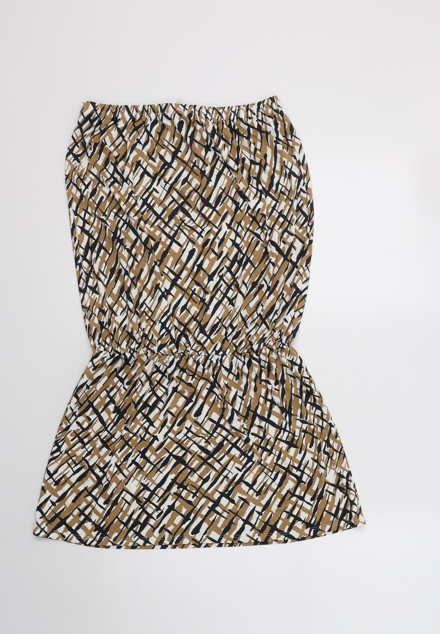 CIA. Maritima Womens Brown Geometric Polyamide A-Line  Size M  Off the Shoulder  - Beach Cover Up