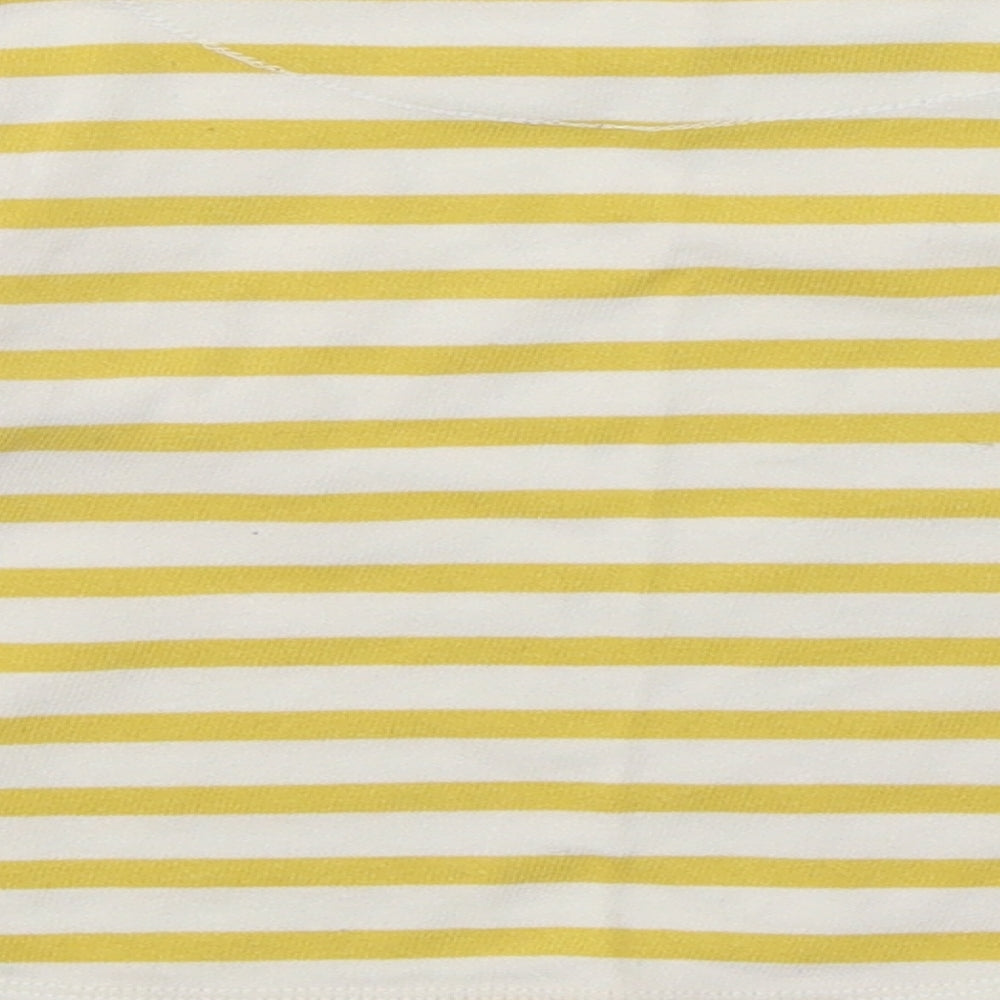 John Lewis Girls Yellow Striped Cotton Basic Blouse Size 3 Years Boat Neck