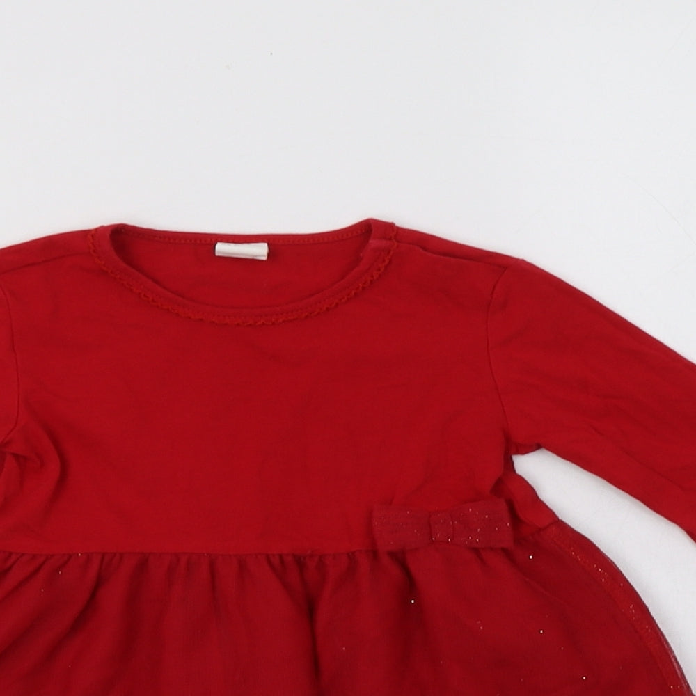 H&M Baby Red  Polyester Fit & Flare  Size 18-24 Months  Crew Neck
