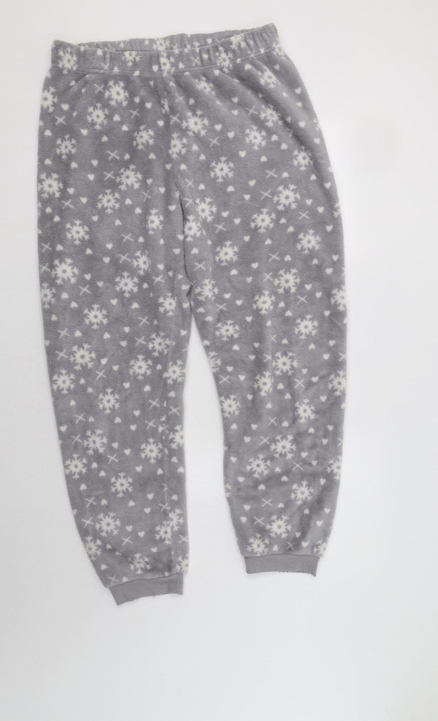 Primark Womens Grey Fair Isle Polyester  Pyjama Pants Size L