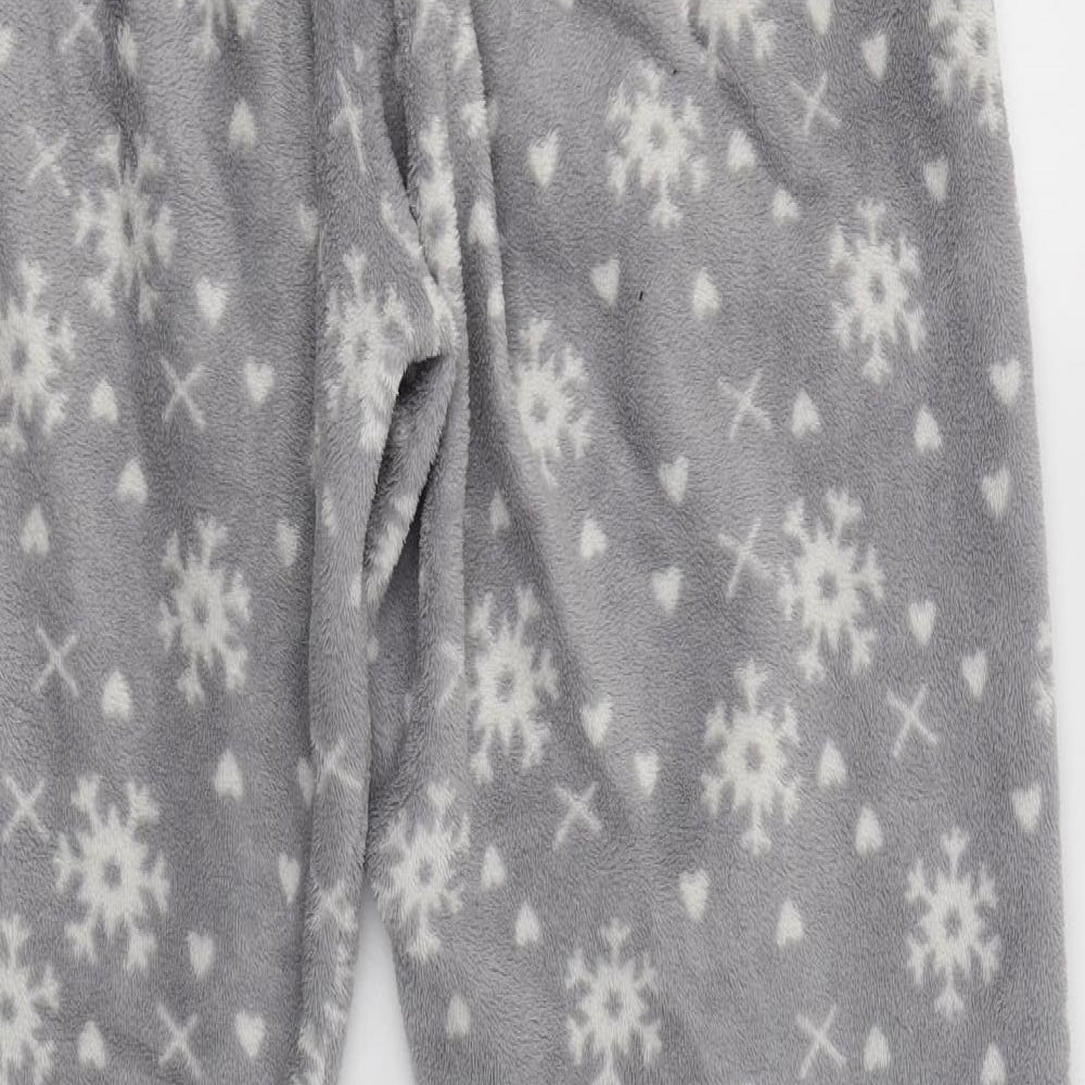 Primark Womens Grey Fair Isle Polyester  Pyjama Pants Size L